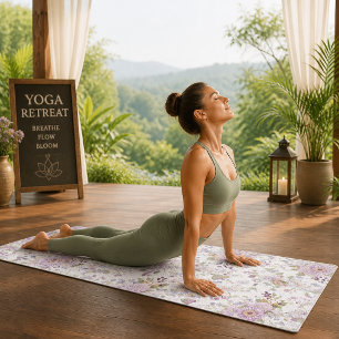 Tapis De Yoga Conception de sérénité florale de fleur sauvage ro
