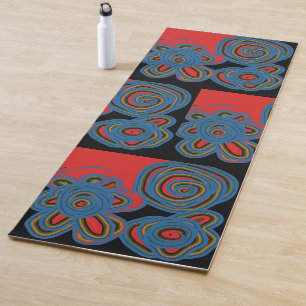 Tapis De Yoga Conception Florale Mexicaine-Américaine