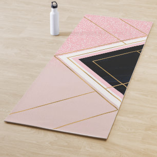 Tapis De Yoga Conception moderne de l'or rose géométrique