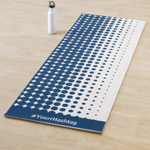 Tapis De Yoga Connecter Hashtag social Handle bleu blanc demi-to
