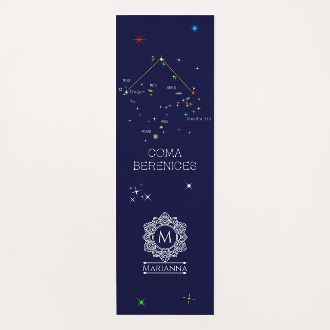 Tapis De Yoga Constellation Coma Berenices de l'hémisphère Nord (Devant)