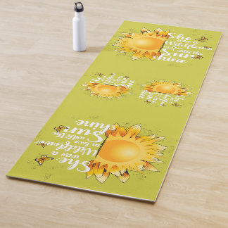 Tapis De Yoga Cool Botanical Sunshine Sunflower
