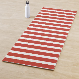 Tapis De Yoga Cool rayures rétro rouges et blanches 