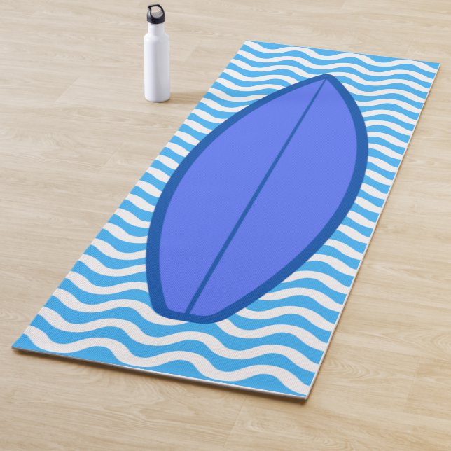 Tapis De Yoga Cool Royal Blue Waves Surf Yoga Mat (En situation)