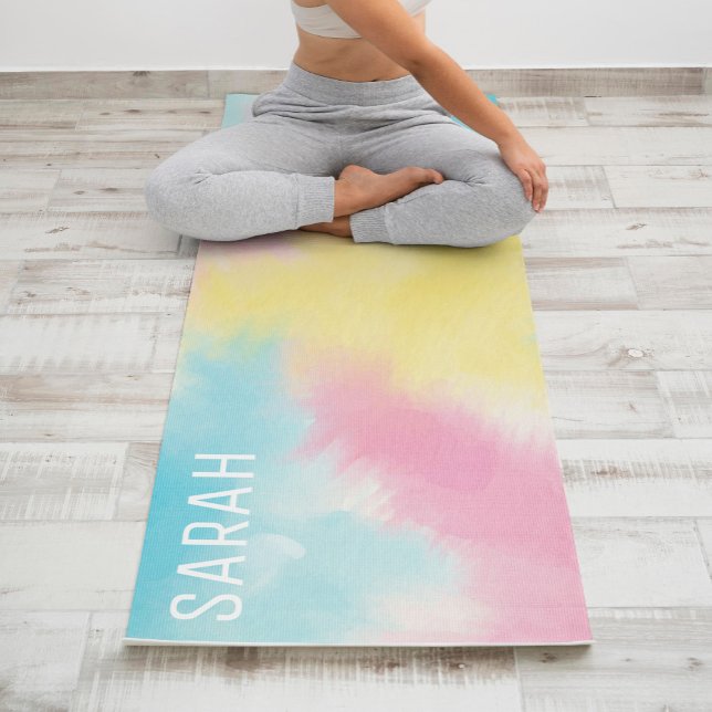 Tapis De Yoga Coton Candy Tie Dye Motif Personnalisé (Créateur téléchargé)