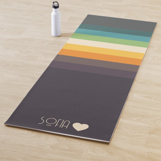 Tapis De Yoga Couleur monogramme personnalisée triée (En situation)
