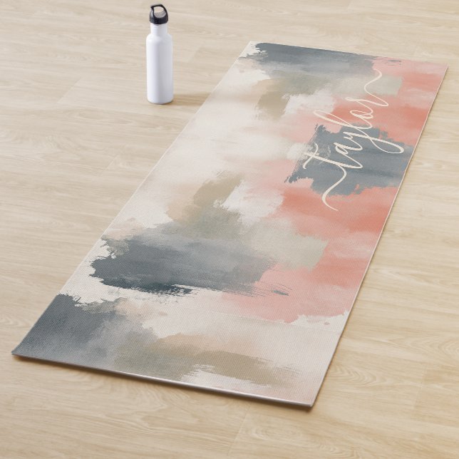 Tapis De Yoga Couleurs de palette modernes Monogramme Abstrait (En situation)