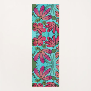 TAPIS DE YOGA COULEURS D'EAU NEUROGRAPHIQUES DES FLEURS DE PRINT