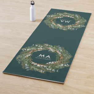 Tapis De Yoga Courbe botanique eucalyptus élégant et moderne