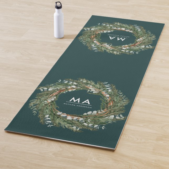 Tapis De Yoga Courbe botanique eucalyptus élégant et moderne (En situation)