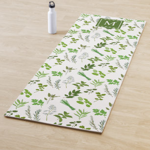Tapis De Yoga Cuisine Herbes de Jardin Culinaire Monogramme