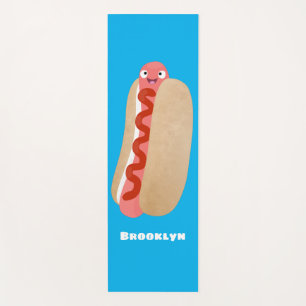 Tapis De Yoga Curieux hot dog Weiner dessin animé
