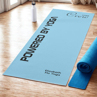 Tapis De Yoga Custom Print Yoga Crew Baby Blue