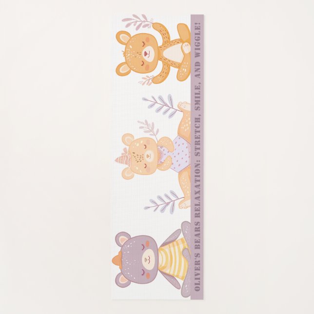 Tapis De Yoga Cute Aquarelle Ours Yoga Mat pour enfants (Devant)