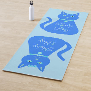 Tapis De Yoga Cute Blue Baby Boy Chat Personnalisé