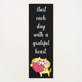 Tapis De Yoga Cute Chat Avec Un Coeur