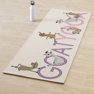 TAPIS DE YOGA CUTE CHÈQUE YOGA - ROSE POURPLE
