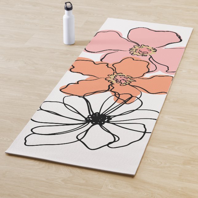 Tapis De Yoga cute flowers (En situation)