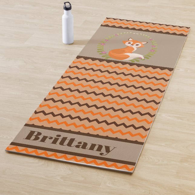 Tapis De Yoga Cute Fox ajouter nom yoga mat (En situation)