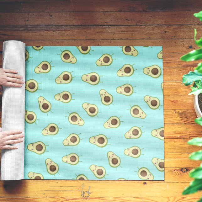 Tapis De Yoga Cute Kawaii Avocado Motif (Créateur téléchargé)