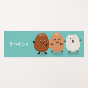 Tapis De Yoga Cute kawaii oeufs humoristique dessin animé