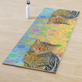 Tapis De Yoga Cute kitten - abstrait - peinture colorée