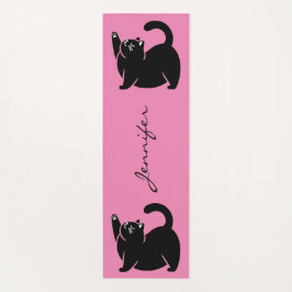 Tapis De Yoga Cute Kitty Chat noir Yoga Mat