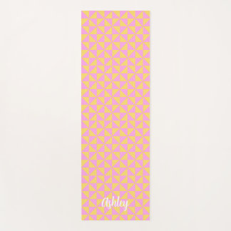 Tapis De Yoga cute orange pink retro geometric design