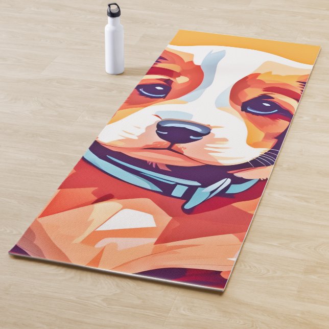 Tapis De Yoga Cute Puppy Pop Art (En situation)