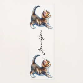Tapis De Yoga Cute Tabby Chat Yoga Mat