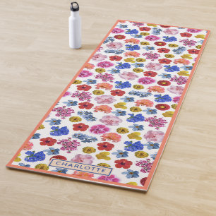 Tapis De Yoga Cute tendance printemps pilates fleuris été pilate