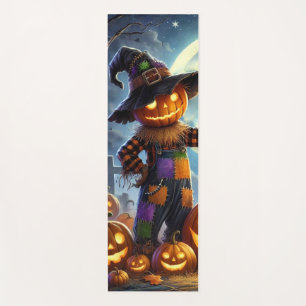 Tapis De Yoga Cute, Whimsical Halloween épouvantail & citrouille