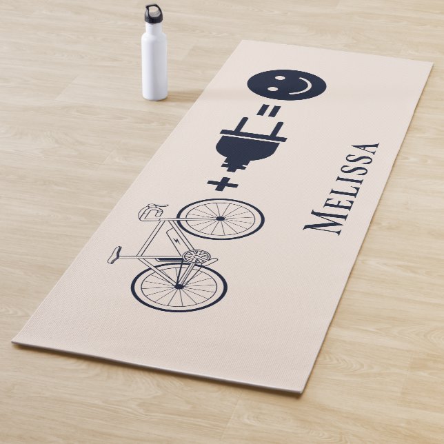 Tapis De Yoga Cycliste Gag E Bike Me Rend Heureux (En situation)