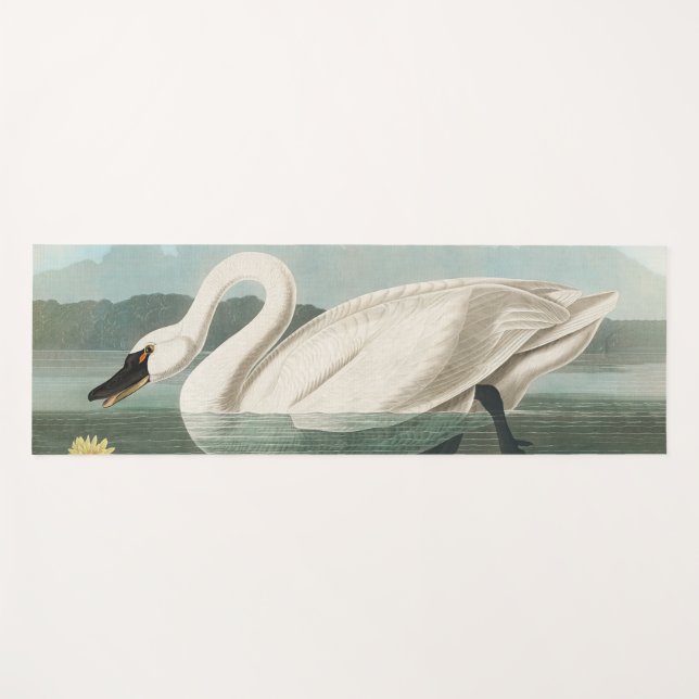 Tapis De Yoga cygne audubon cygnes d'eau blanche (Devant (Horizontal))