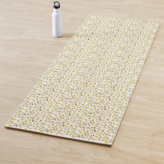 Tapis De Yoga Daisies Fitness Élégant Modèle naturel moderne (En situation)