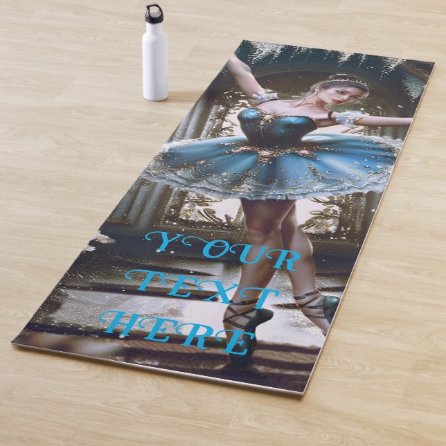 Tapis De Yoga Danse de ballet dans un Tutu bleu sur deux côtés (En situation)
