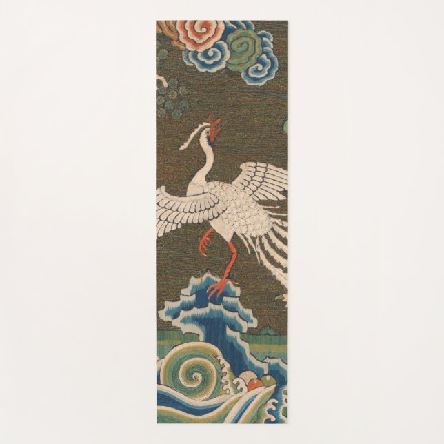 Tapis De Yoga Décor d'antiquité chinois d'oiseaux (Devant)