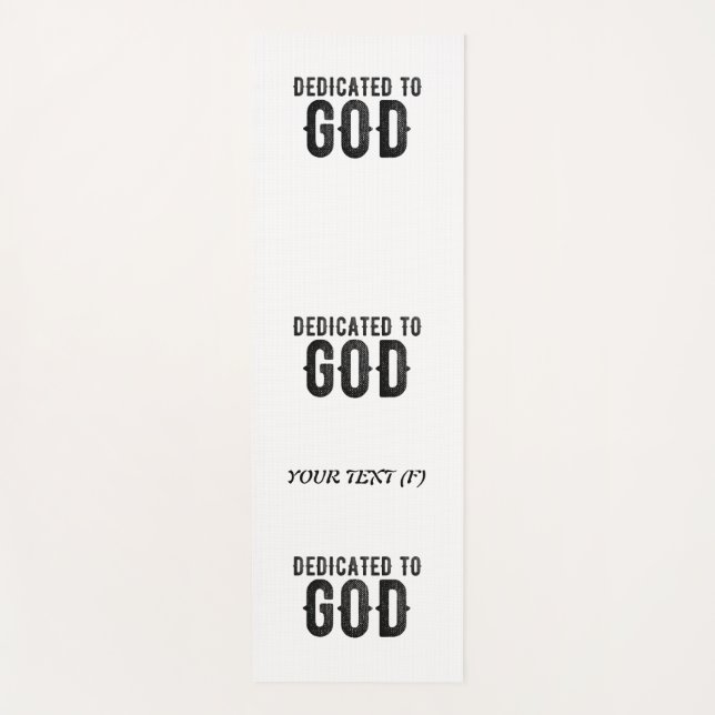 TAPIS DE YOGA DÉDIÉ À DIEU PERSONNALISABLE COOL TEXTE NOIR (Devant)