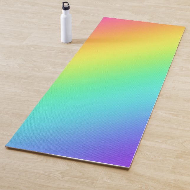 Tapis De Yoga Dégradé arc-en-ciel brillant (En situation)
