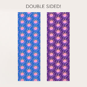 Tapis De Yoga Dégradé d'été bleu rose violet chaud motif de sole