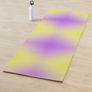 Tapis De Yoga Dégradé Motif de diamant jaune à violet