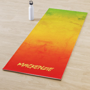 Tapis De Yoga Dégradé Tropical Grunge avec Votre Nom
