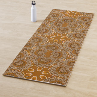 Tapis De Yoga Dentelle Fractale au Caramel