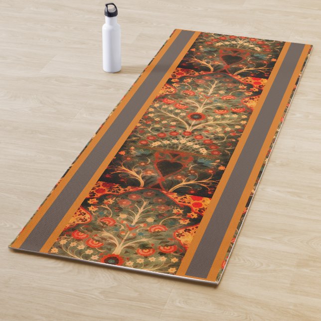 Tapis De Yoga Design textile indien antique Yoga Mat (En situation)