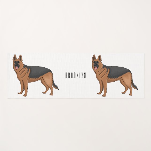 Tapis De Yoga dessin de berger allemand (Devant (Horizontal))