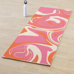 Tapis De Yoga Déversement - rose, orange et crème