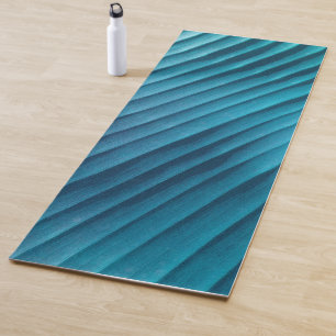 Tapis De Yoga Diagonale bleue feuille