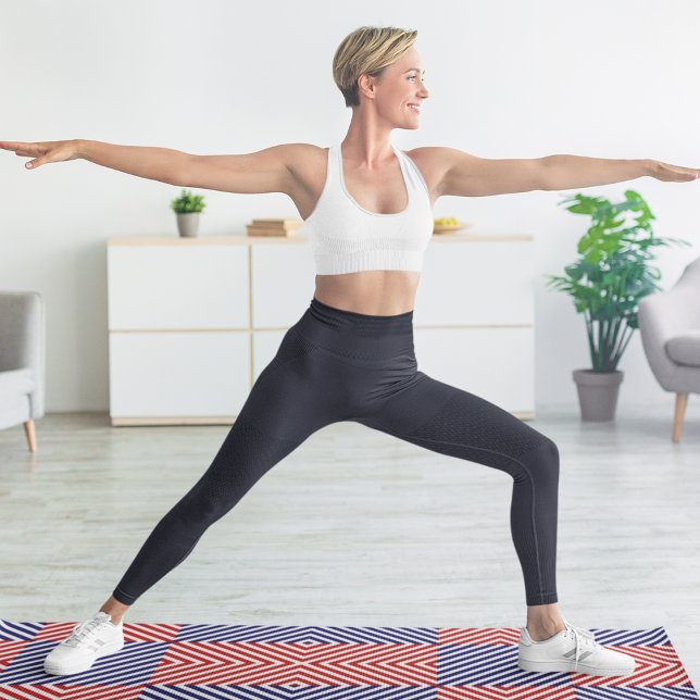 Tapis De Yoga Diagonale Rouge Et Bleue (Créateur téléchargé)