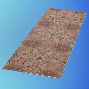 Tapis De Yoga Digital Mandala rouge jaune et Brown