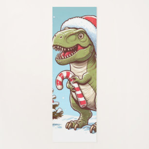 Tapis De Yoga Dinosaure sucre de canne de Noël mignon